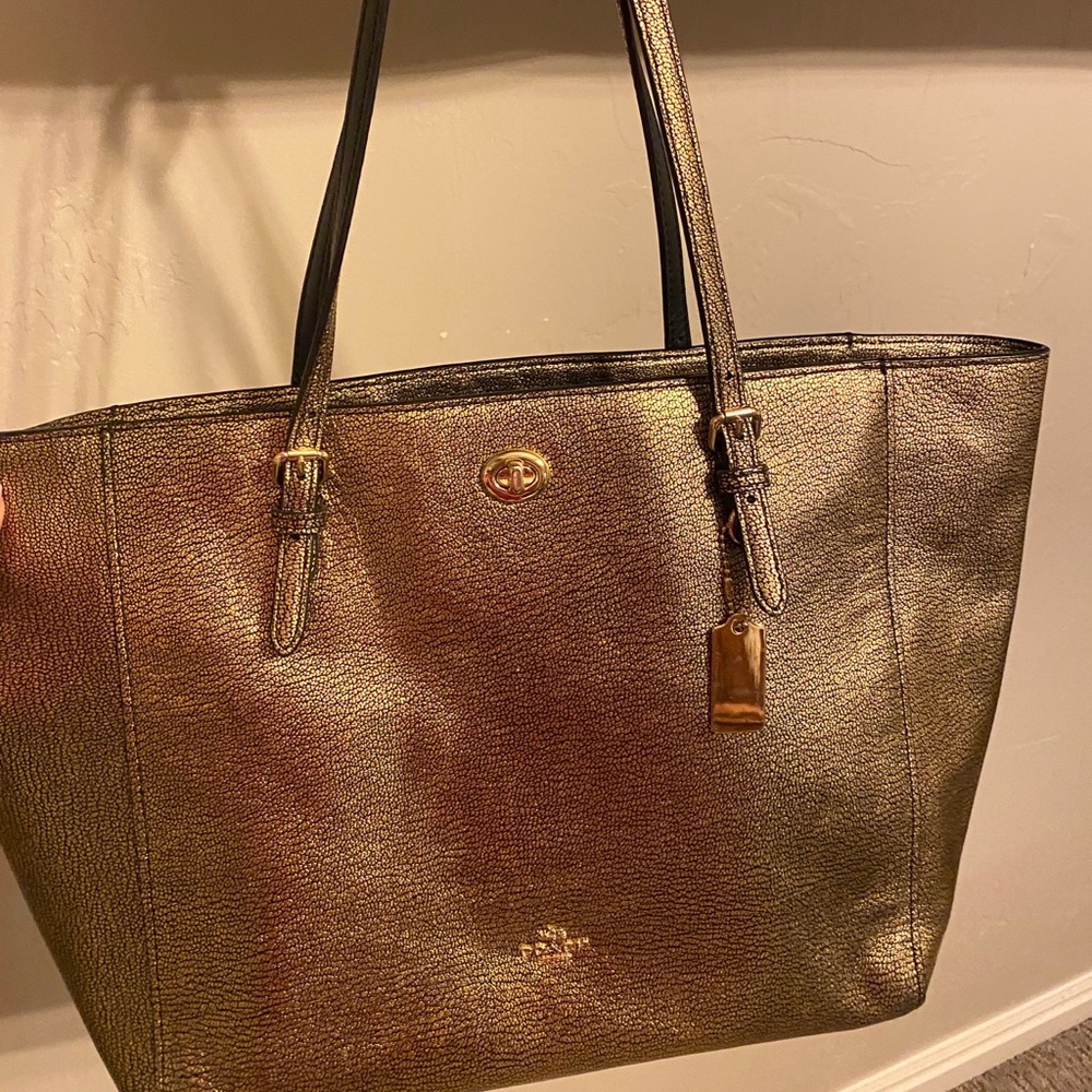 Metallic Gold Coach Shoulder bag